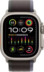 Умные часы Apple Watch Ultra 2 LTE 49 мм (титановый корпус, титановый/черно-синий, нейлоновый ремешок размера S/M) - фото