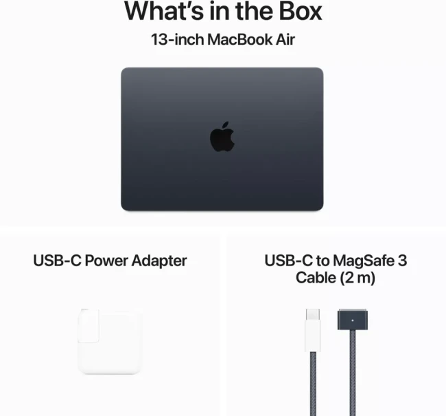 Ноутбук Apple MacBook Air M3 13" 2024 16GB 256GB SSD «тёмная ночь» (midnight) MC8K4 - фото6