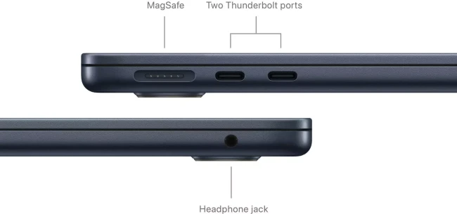 Ноутбук Apple MacBook Air M3 13" 2024 16GB 256GB SSD «тёмная ночь» (midnight) MC8K4 - фото5