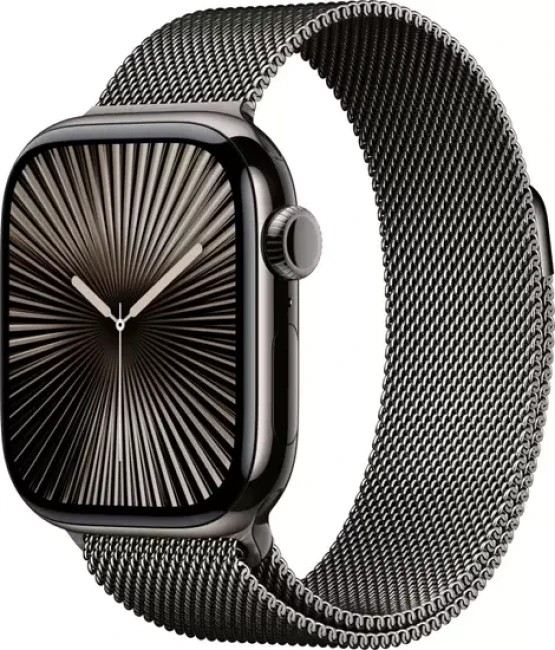 Умные часы Apple Watch Series 10 46 мм (титановый корпус, сланец/сланец, миланская петля M/L) - фото