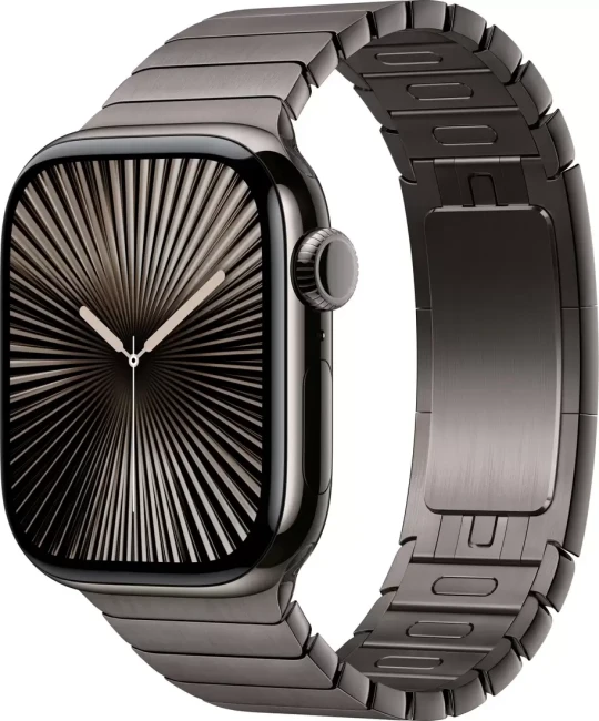 Умные часы Apple Watch Series 10 42 мм (титановый корпус, сланец/сланец, стальной ремешок) - фото