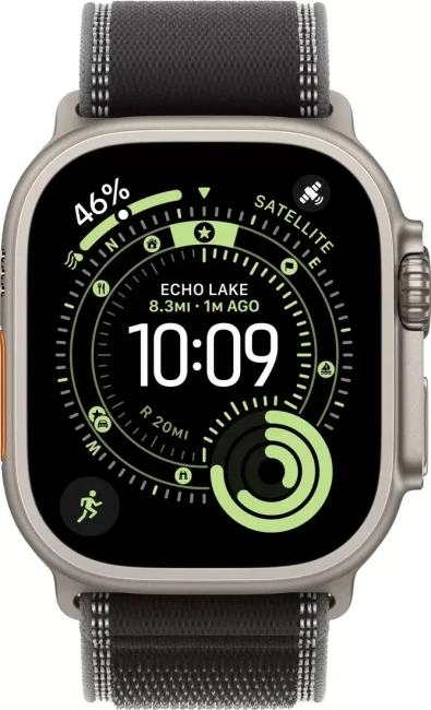 Умные часы Apple Watch Ultra 3 LTE 49 мм (титановый корпус, природный/черный, нейлоновый ремешок размера S/M) - фото2