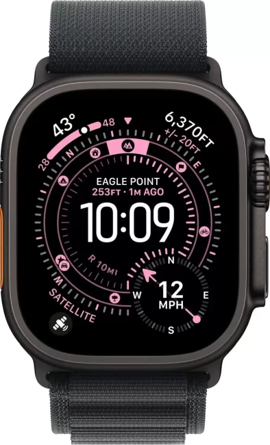  Умные часы Apple Watch Ultra 3 LTE 49 мм (титановый корпус, титановый/черный, текстильный ремешок размера M) - фото2