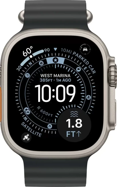 Умные часы Apple Watch Ultra 3 LTE 49 мм (титановый корпус, природный/черный, ремешок из эластомера) - фото2