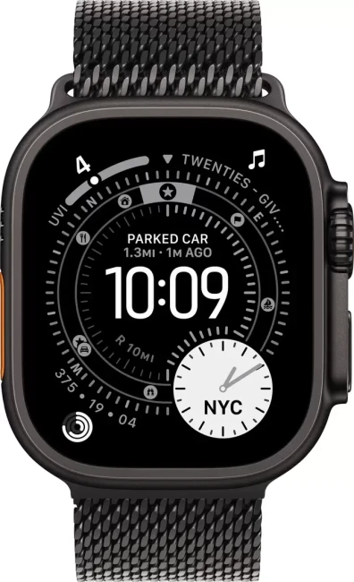 Умные часы Apple Watch Ultra 3 LTE 49 мм (титановый корпус, черный/черный, миланская петля S) - фото2