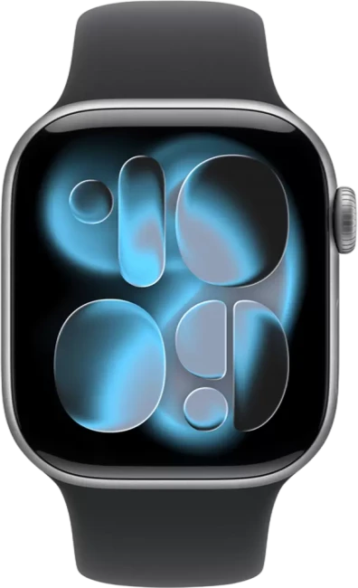 Умные часы Apple Watch Series 11 46 мм (алюминиевый корпус, серый космос/черный, спортивный силиконовый ремешок M/L) - фото2