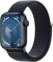 Умные часы Apple Watch Series 9 45 мм (алюминиевый корпус, полуночный/полуночный, нейлоновый ремешок) - фото