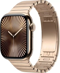 Умные часы Apple Watch Series 10 LTE 42 мм (титановый корпус, золотистый/золотистый, стальной ремешок) - фото