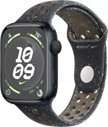 Умные часы Apple Watch Nike Series 9 41 мм (алюминиевый корпус, полуночный/полуночный, спортивный силиконовый ремешок S/M) - фото