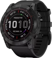 Умные часы Garmin Fenix 7X Sapphire Solar 51 мм (черный титан/черный) - фото