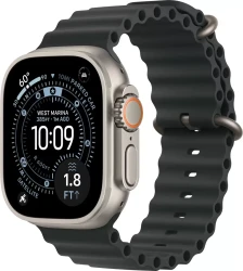 Умные часы Apple Watch Ultra 3 LTE 49 мм (титановый корпус, природный/черный, ремешок из эластомера) - фото