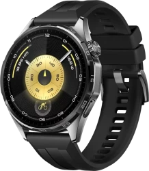 Умные часы Huawei Watch GT 6 46 мм (черный, с черным силиконовым ремешком, международная версия) - фото